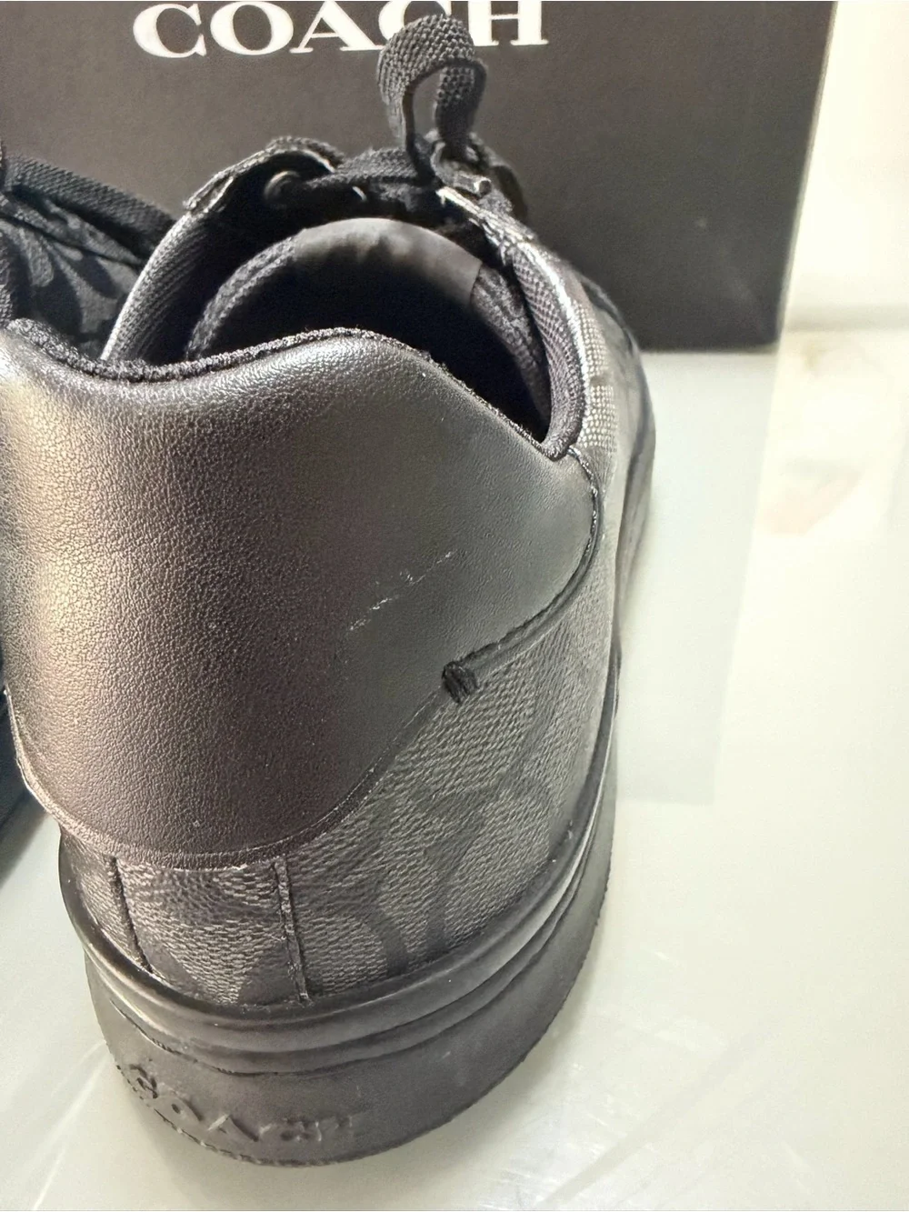 Coach Men’s Monogram Low-Top Sneakers in Black and Gray size 11-5 mens